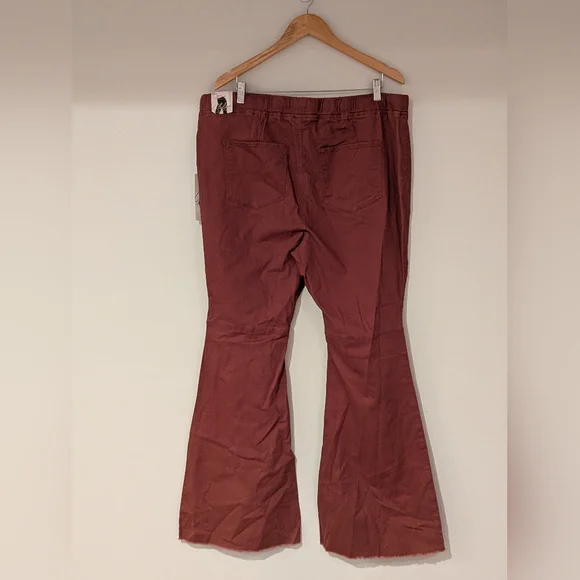 Rust Flared Drawstring Pants - Picture 3 of 6
